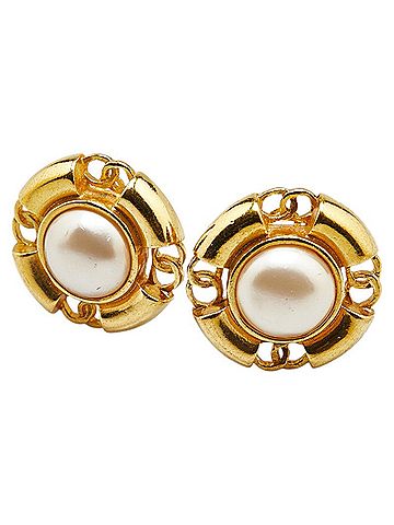 Chanel Chanel Earrings Gold Plated Faux Pearl Women's CHANEL (view 1)