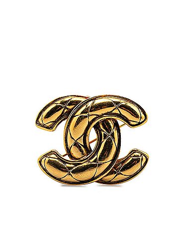 Chanel Chanel Matelasse Coco Mark Brooch Gold Plated Women's CHANEL (view 1)