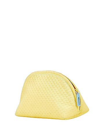 Tory Burch Tory Burch logo pouch, cosmetic accessory case, yellow canvas, women's (view 2)