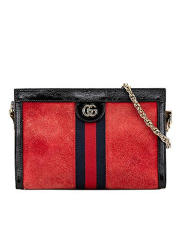 Gucci Gucci Ophidia Sherry Line Chain Shoulder Bag 503877 Red Black Leather Suede Women's GUCCI (view 1)