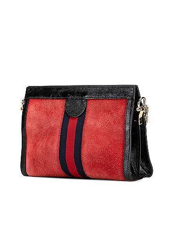 Gucci Gucci Ophidia Sherry Line Chain Shoulder Bag 503877 Red Black Leather Suede Women's GUCCI (view 2)