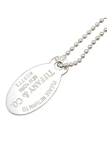 Tiffany Tiffany & Co. Return to Oval Tag Necklace in 925 Sterling Silver for Women. TIFFANY (view 1)