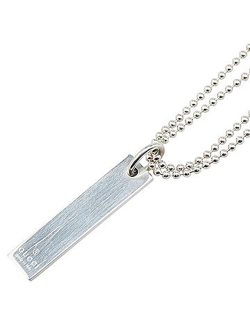 Gucci Gucci logo plate double ball chain necklace in SV925 silver for women. (view 1)