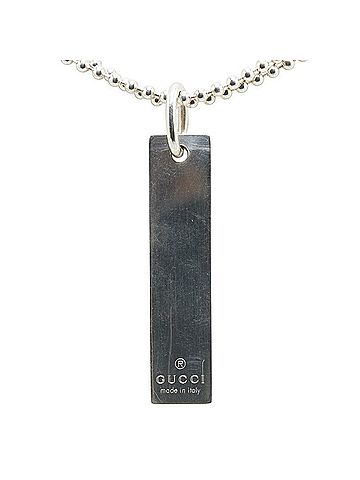 Gucci Gucci logo plate double ball chain necklace in SV925 silver for women. (view 2)