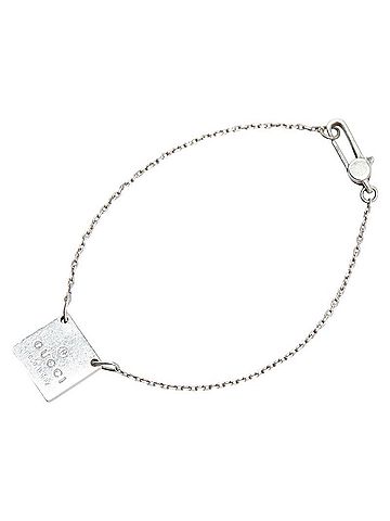 Gucci Gucci Logo Square Plate Bracelet #18 SV925 Silver Women's GUCCI (view 1)