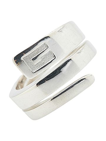 Gucci Gucci logo snake ring in silver (SV925) for women. (view 1)