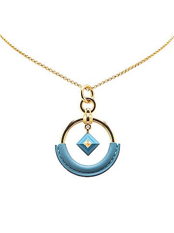 Hermès Hermes Loop Medor Necklace Blue Jean Plated Swift Leather Women's HERMES (view 1)