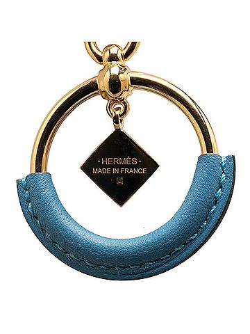 Hermès Hermes Loop Medor Necklace Blue Jean Plated Swift Leather Women's HERMES (view 2)