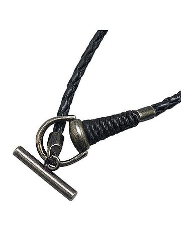 Gucci Gucci Horsebit Choker #18 Black Leather SV925 Silver Women's GUCCI (view 1)