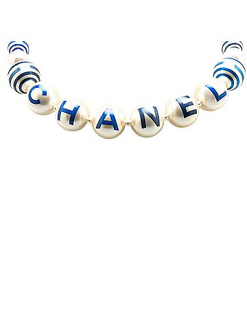 Chanel Chanel Coco Mark Necklace Gold Blue Faux Pearl Plated Women's CHANEL (view 2)
