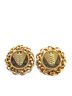 Chanel 100% Metal Gold Toned Chanel Coco Mark Earrings with Rice Motif, Gold Plated, Women's, CHANEL One size - photo 1