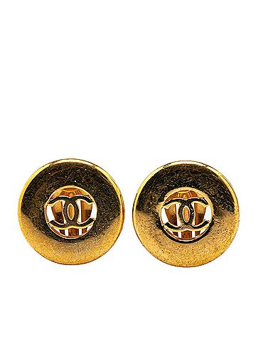 Chanel Chanel Coco Mark Earrings Gold Plated Women's CHANEL (view 1)