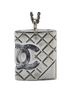 Chanel 100% Metal Silver Toned Chanel Matelasse Coco Mark Cambon Pendant Necklace Silver Metal Women's CHANEL One size - photo 2
