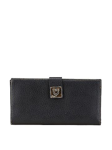 Salvatore Ferragamo Salvatore Ferragamo Gancini Long Wallet IY-22 1283 Black Leather Women's (view 1)