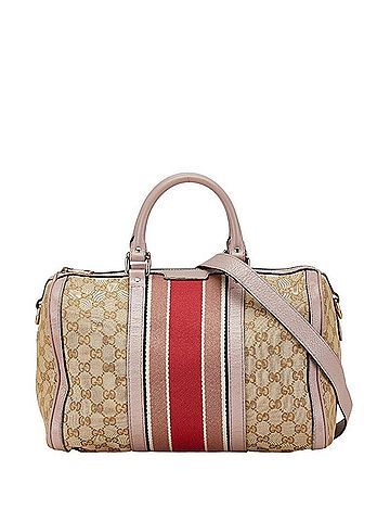 Gucci Gucci GG Canvas Sherry Line Shoulder Bag Handbag 247205 Beige Pink Leather Women's GUCCI (view 1)