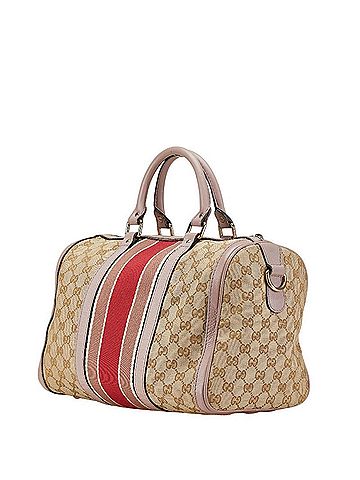 Gucci Gucci GG Canvas Sherry Line Shoulder Bag Handbag 247205 Beige Pink Leather Women's GUCCI (view 2)
