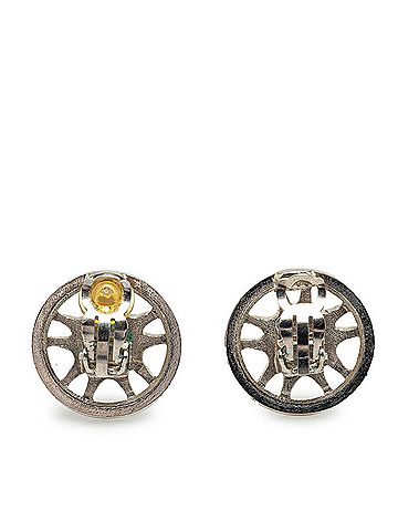 Chanel Chanel Coco Mark Earrings Silver Metal Women's CHANEL (view 2)