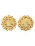 Chanel 100% Metal Gold Toned Chanel Coco Mark Wheat Motif Round Earrings Gold Plated Women's CHANEL One size - photo 2