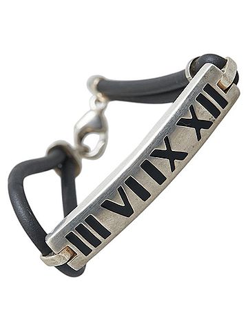 Tiffany Tiffany Atlas Numeric Bracelet, SV925 Silver and Rubber, Women's, TIFFANY & Co. (view 1)