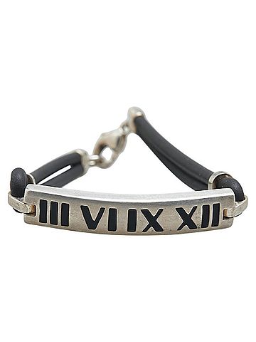 Tiffany Tiffany Atlas Numeric Bracelet, SV925 Silver and Rubber, Women's, TIFFANY & Co. (view 2)