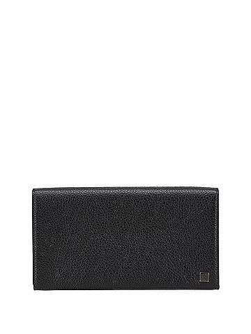 Dunhill Dunhill logo long wallet in black leather for women. (view 1)