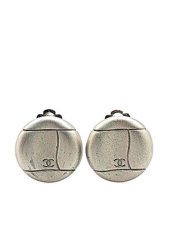 Chanel Chanel Coco Mark Earrings Silver Metal Women's CHANEL (view 1)