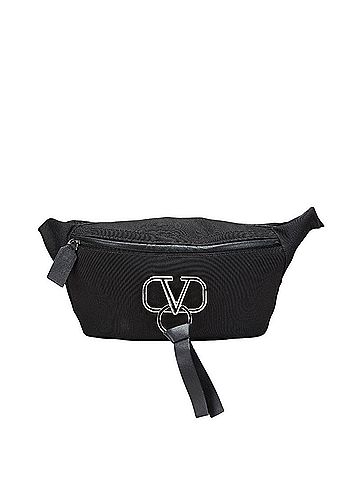 Valentino Valentino V Logo Body Bag/Belt Bag in Black Canvas and Leather for Women. (view 1)