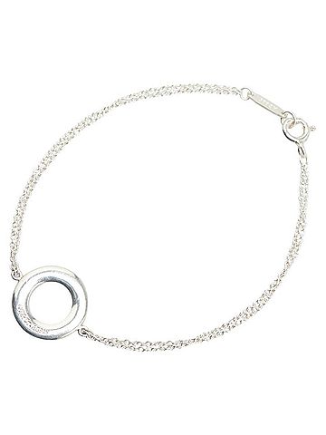 Tiffany Tiffany & Co. Circle Bracelet, Double Chain, SV925 Silver, Women's (view 1)