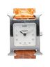 Hermès 100% Stainless Steel Orange White Hermes H Watch 11P Diamond Wristwatch HH1.210 Quartz Silver Dial Stainless Steel Leather Women's HERMES One size - photo 1