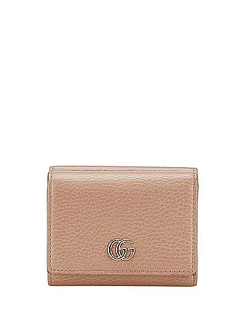 Gucci Gucci GG Marmont Tri-fold Compact Wallet 474746 Beige Leather Women's GUCCI (view 1)