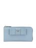 Prada 100% Leather Blue Prada Fiocco Ribbon Motif L-Zip Long Wallet 1ML183 Light Blue Saffiano Leather Women's PRADA One size - photo 1