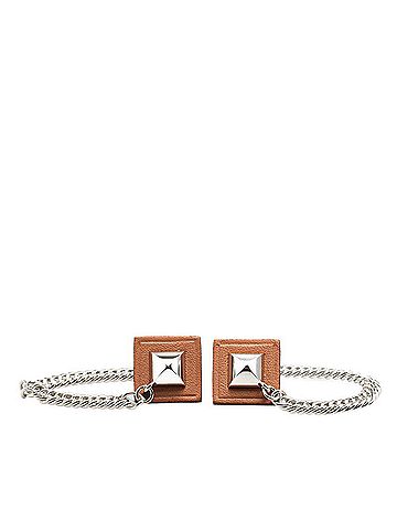 Hermès Hermes Gourmet Equestre Earrings Silver Brown Metal Women's HERMES (view 1)