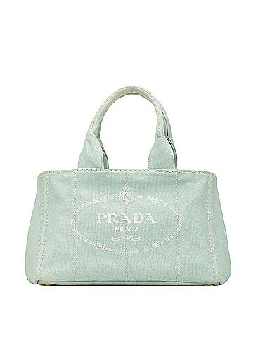 Prada Prada Canapa Handbag Tote Bag Mint Green Canvas Women's PRADA (view 1)