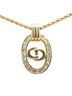 Christian Dior 100% Rhinestone Gold Toned Christian Dior Dior CD logo rhinestone oval circle necklace, gold plated, for women. One size - photo 2