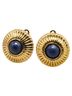 Chanel 100% Other Blue Chanel Round Stone Earrings Gold Navy Plated Women's CHANEL One size - photo 1