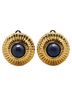 Chanel 100% Other Blue Chanel Round Stone Earrings Gold Navy Plated Women's CHANEL One size - photo 2