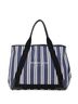 Balenciaga Blue White Balenciaga Navy Cabas M Handbag Tote Bag 339936 White Canvas Leather Women's BALENCIAGA One size - photo 1