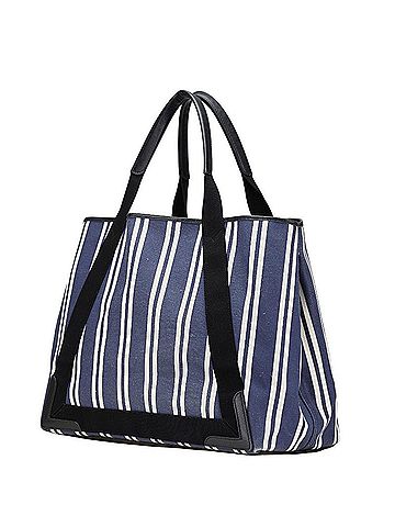 Balenciaga Balenciaga Navy Cabas M Handbag Tote Bag 339936 White Canvas Leather Women's BALENCIAGA (view 2)