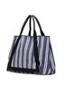 Balenciaga Blue White Balenciaga Navy Cabas M Handbag Tote Bag 339936 White Canvas Leather Women's BALENCIAGA One size - photo 2