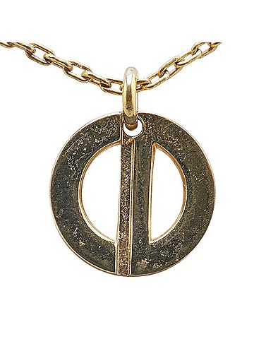 Christian Dior Christian Dior Dior CD logo necklace, gold plated, for women. (view 2)