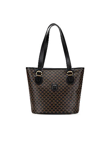 Céline Celine Macadam Handbag Tote Bag Black Brown PVC Leather Women's CELINE (view 1)