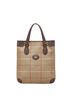 Burberry Green Multi Color Burberry Check Tote Bag Handbag Khaki Multicolor Canvas Leather Women's BURBERRY One size - photo 1