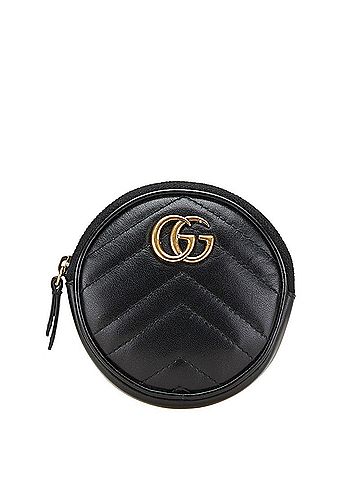 Gucci Gucci GG Marmont Heart Coin Case 575160 Black Leather Women's GUCCI (view 1)