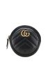 Gucci 100% Leather Black Gucci GG Marmont Heart Coin Case 575160 Black Leather Women's GUCCI One size - photo 1