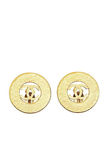 Chanel Chanel Coco Mark Earrings Gold Plated Women's CHANEL (view 1)