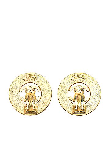 Chanel Chanel Coco Mark Earrings Gold Plated Women's CHANEL (view 2)