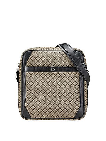 Gucci Gucci Diamante Shoulder Bag 268159 Beige Black PVC Leather Women's GUCCI (view 1)