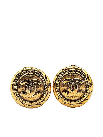 Chanel Chanel Coco Mark Earrings Gold Plated Women's CHANEL (view 1)