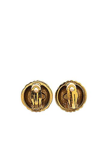 Chanel Chanel Coco Mark Earrings Gold Plated Women's CHANEL (view 2)
