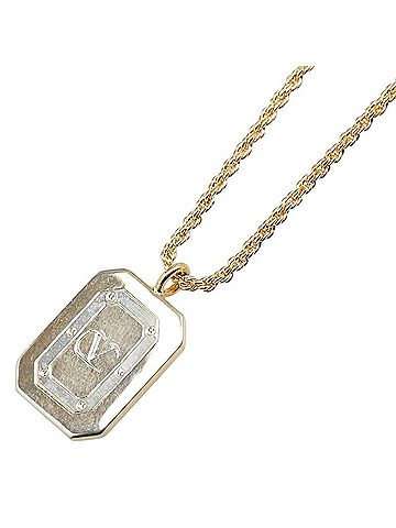 Valentino Valentino V logo necklace in gold plated for women. (view 1)